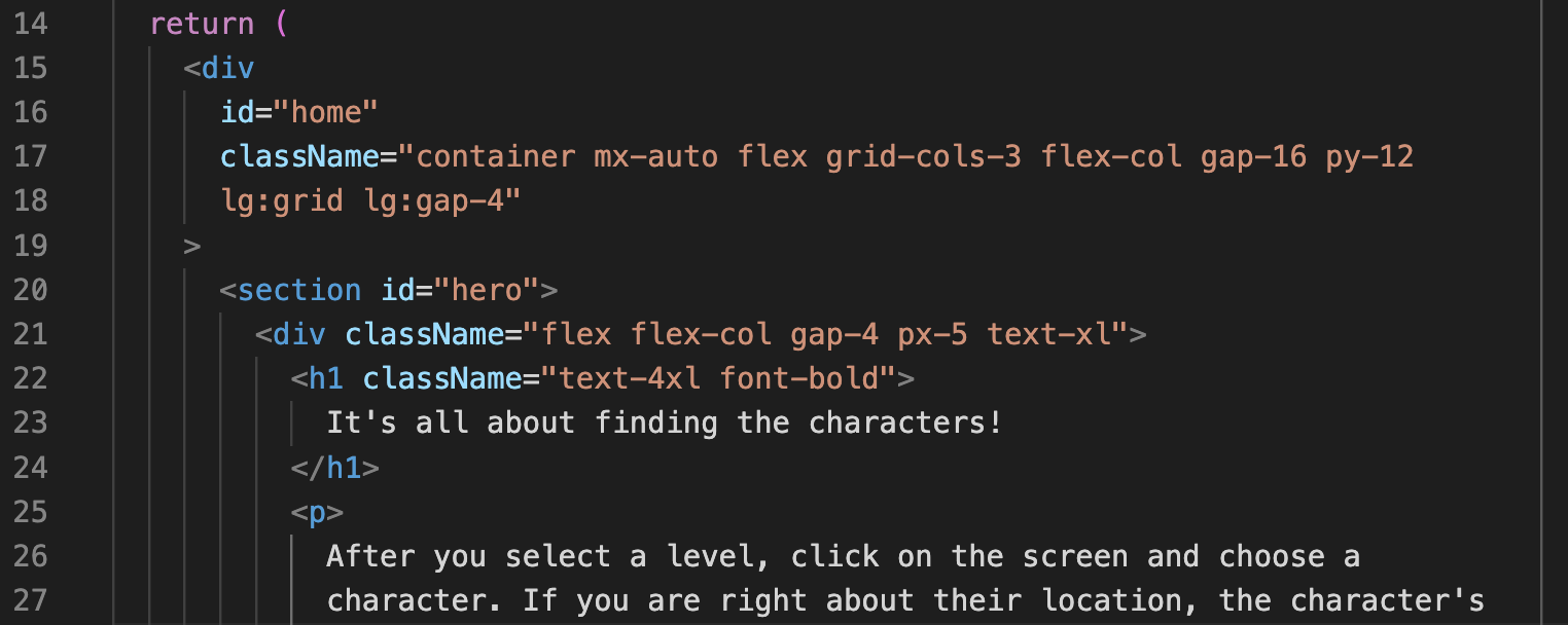 A component using Tailwind CSS utility classes